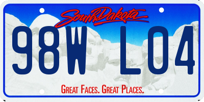 SD license plate 98WL04