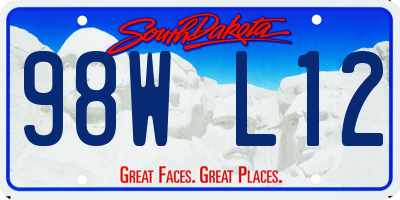 SD license plate 98WL12