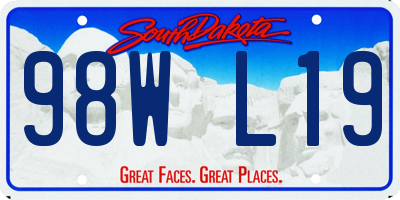 SD license plate 98WL19