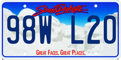 SD license plate 98WL20