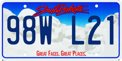 SD license plate 98WL21