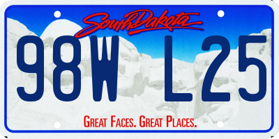 SD license plate 98WL25