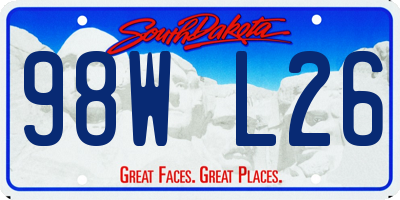 SD license plate 98WL26