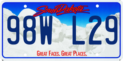 SD license plate 98WL29