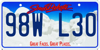 SD license plate 98WL30