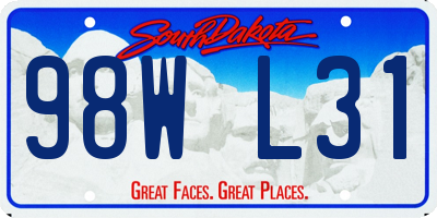 SD license plate 98WL31