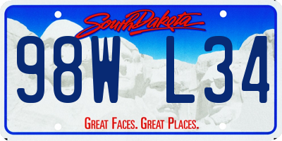 SD license plate 98WL34