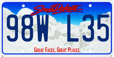 SD license plate 98WL35