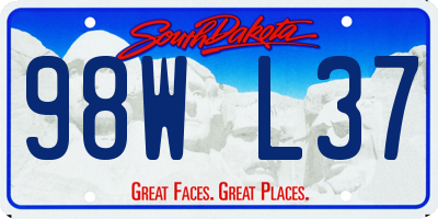 SD license plate 98WL37