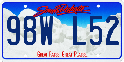 SD license plate 98WL52