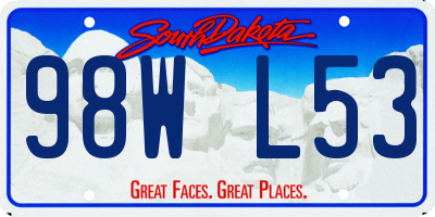 SD license plate 98WL53