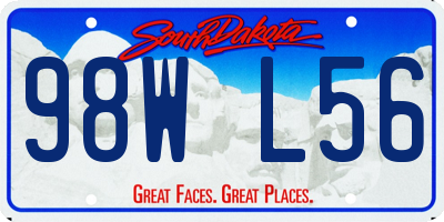 SD license plate 98WL56