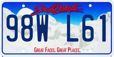 SD license plate 98WL61