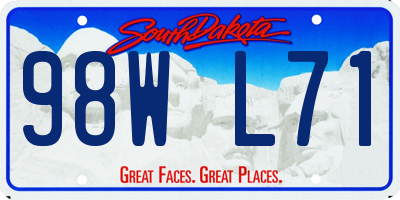 SD license plate 98WL71