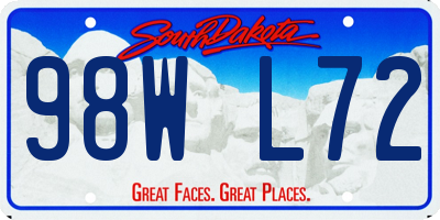 SD license plate 98WL72