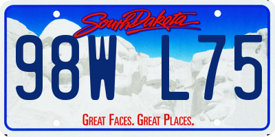 SD license plate 98WL75