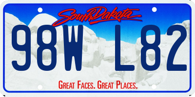 SD license plate 98WL82