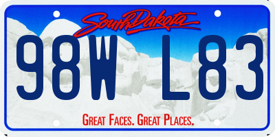 SD license plate 98WL83