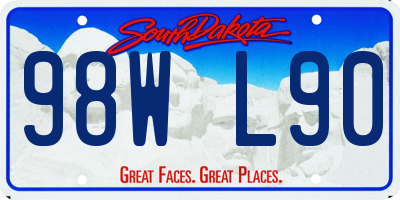 SD license plate 98WL90