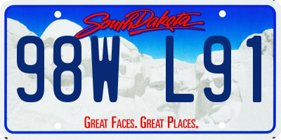 SD license plate 98WL91