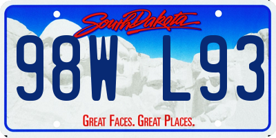 SD license plate 98WL93