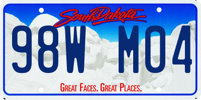 SD license plate 98WM04
