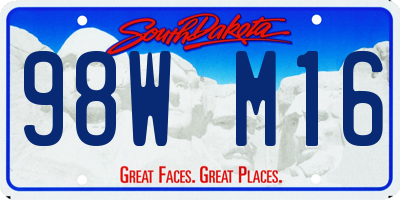 SD license plate 98WM16