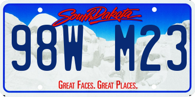 SD license plate 98WM23