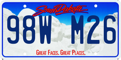 SD license plate 98WM26