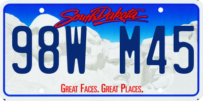 SD license plate 98WM45