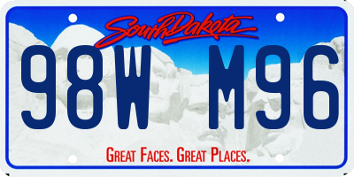 SD license plate 98WM96
