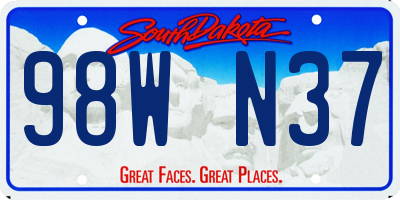 SD license plate 98WN37