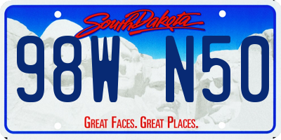 SD license plate 98WN50