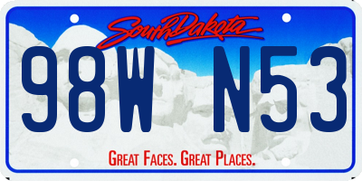 SD license plate 98WN53