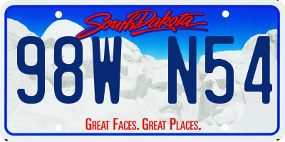 SD license plate 98WN54