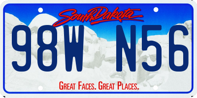 SD license plate 98WN56
