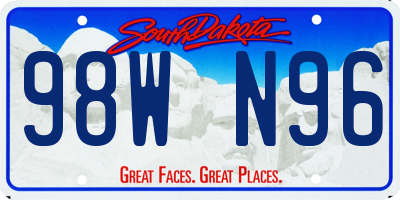 SD license plate 98WN96