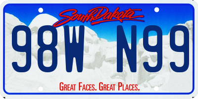SD license plate 98WN99
