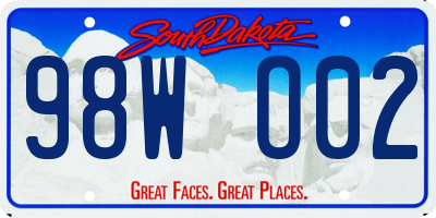 SD license plate 98WO02