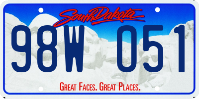 SD license plate 98WO51