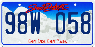 SD license plate 98WO58