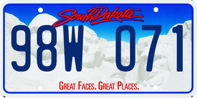 SD license plate 98WO71