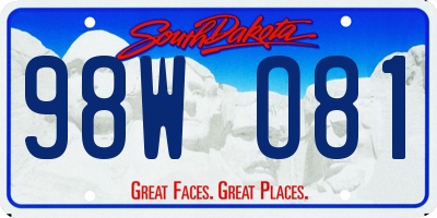 SD license plate 98WO81