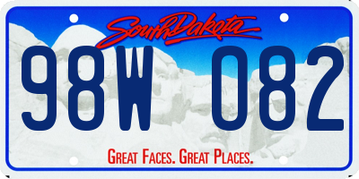 SD license plate 98WO82
