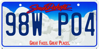 SD license plate 98WP04