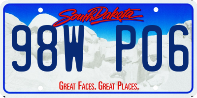 SD license plate 98WP06