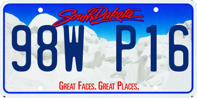 SD license plate 98WP16