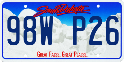 SD license plate 98WP26