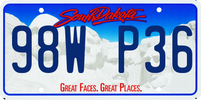 SD license plate 98WP36