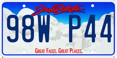 SD license plate 98WP44